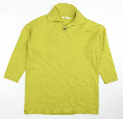Amywmehouse Womens Green Square Neck Wool Pullover Jumper Size S