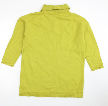 Amywmehouse Womens Green Square Neck Wool Pullover Jumper Size S