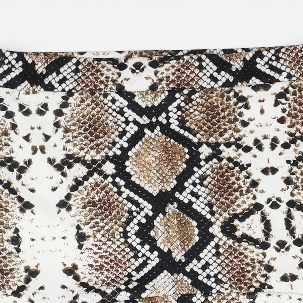 PRETTYLITTLETHING Womens Multicoloured Geometric Polyester Trumpet Skirt Size 8