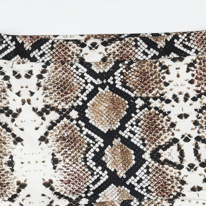 PRETTYLITTLETHING Womens Multicoloured Geometric Polyester Trumpet Skirt Size 8