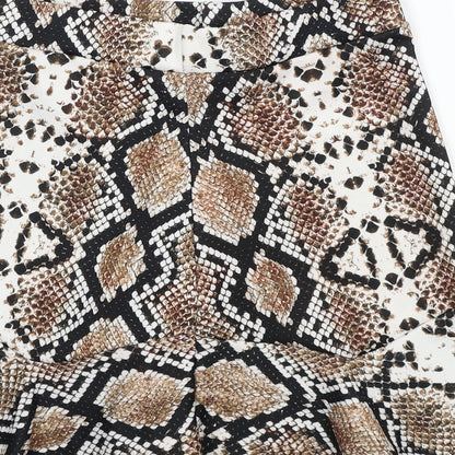 PRETTYLITTLETHING Womens Multicoloured Geometric Polyester Trumpet Skirt Size 8