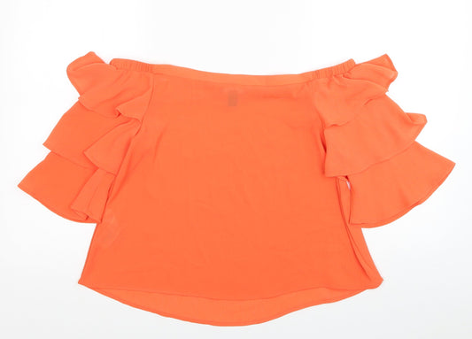 Womens UK Size 8 New Look Orange Basic Blouse