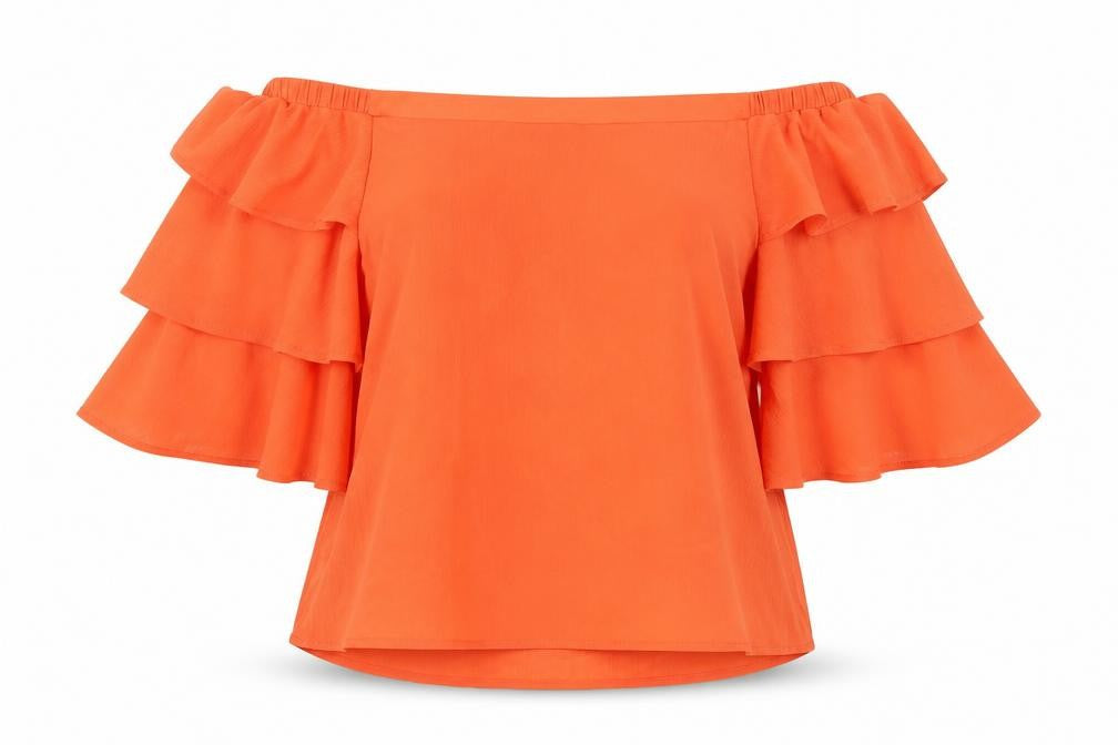 Womens UK Size 8 New Look Orange Basic Blouse