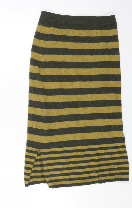 NEXT Womens Yellow Striped Polyester Straight & Pencil Skirt Size 6