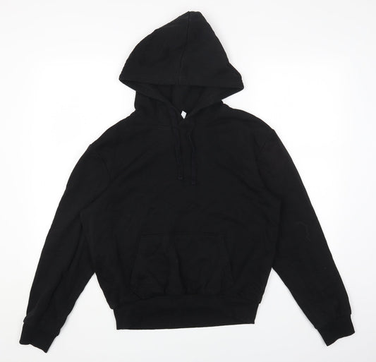 H&M Womens Black Cotton Pullover Hoodie Size S Pullover