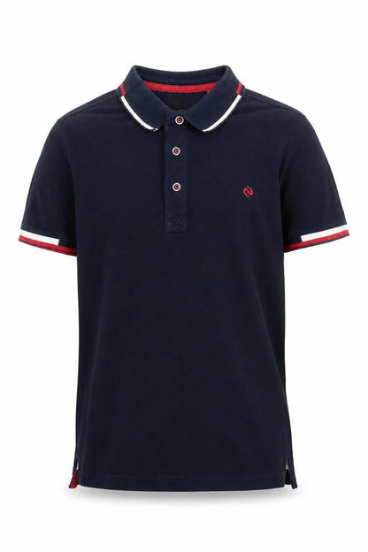 Nutmeg Boys Blue Cotton Basic Polo Size 10 Years Collared Button