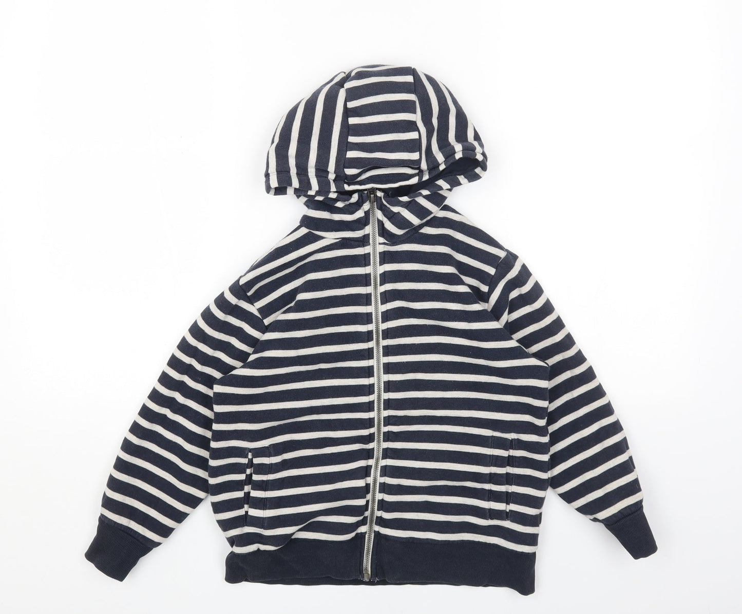 NEXT Girls Blue Striped Jacket Size 9 Years Zip