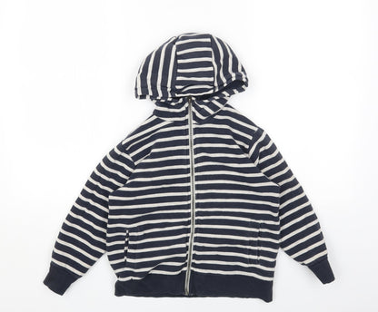 NEXT Girls Blue Striped Jacket Size 9 Years Zip