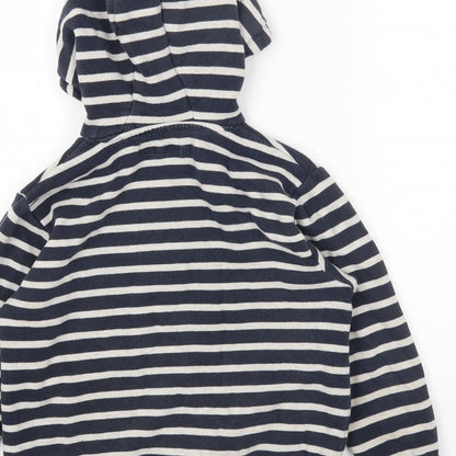 NEXT Girls Blue Striped Jacket Size 9 Years Zip