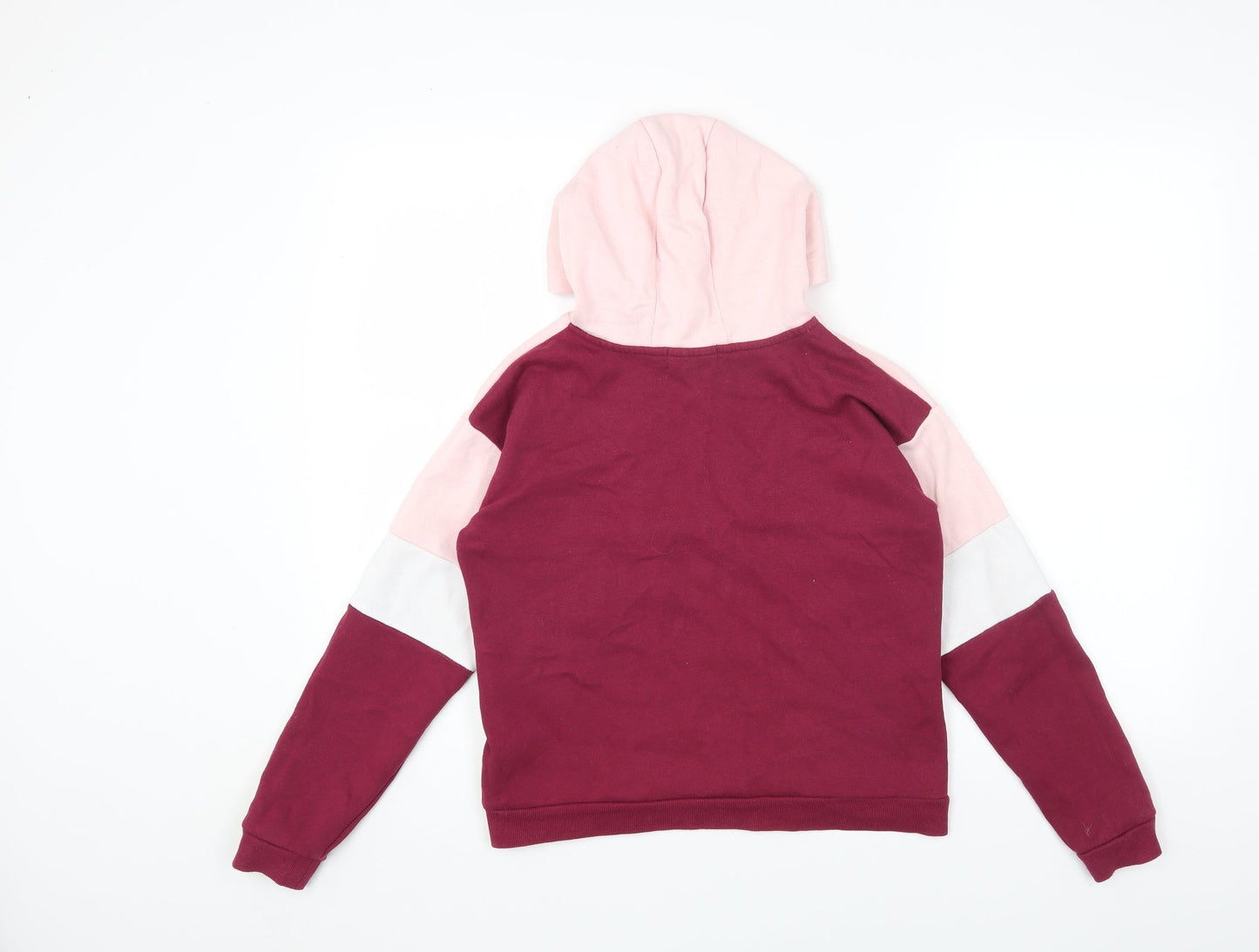 Primark Girls Pink Colourblock Cotton Pullover Hoodie Size 11-12 Years Pullover