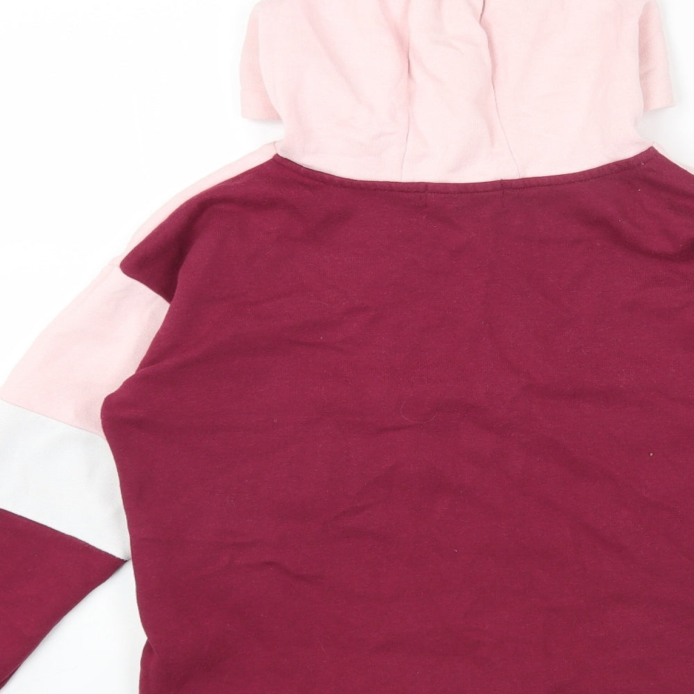 Primark Girls Pink Colourblock Cotton Pullover Hoodie Size 11-12 Years Pullover