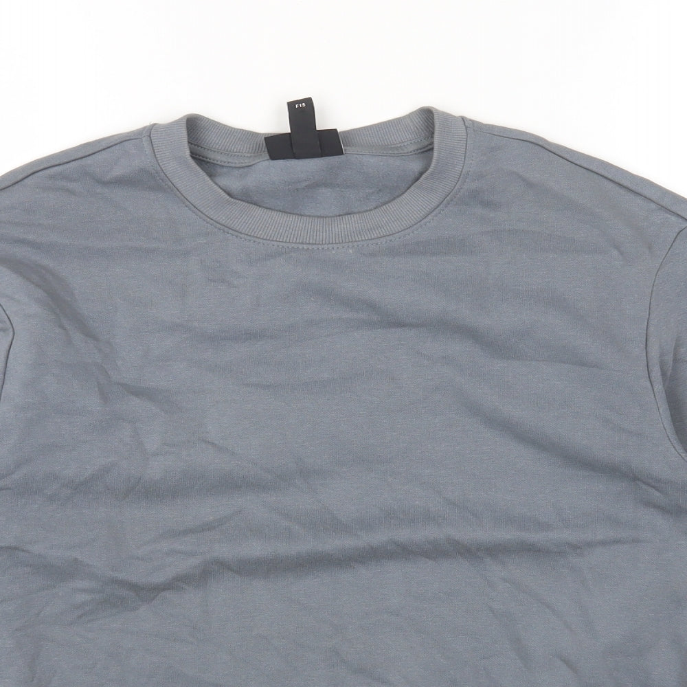 H&M Womens Blue Cotton Pullover Sweatshirt Size S Pullover