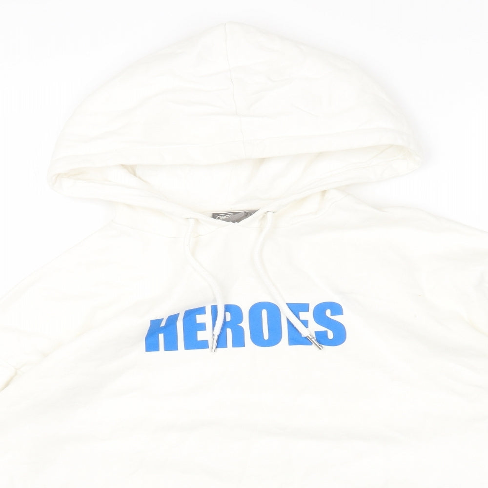 Womens UK Size XS ASOS White Pullover Hoodie