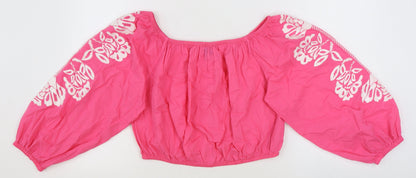Womens UK Size 16 Marks and Spencer Pink Cropped T-Shirt
