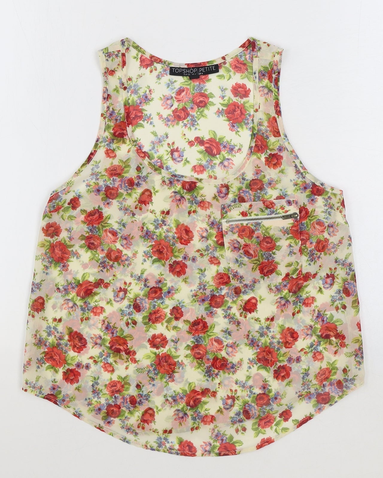 Womens UK Size 6 Topshop Ivory Basic Tank