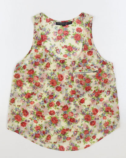 Womens UK Size 6 Topshop Ivory Basic Tank