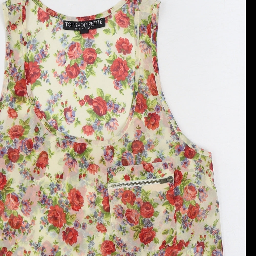 Womens UK Size 6 Topshop Ivory Basic Tank