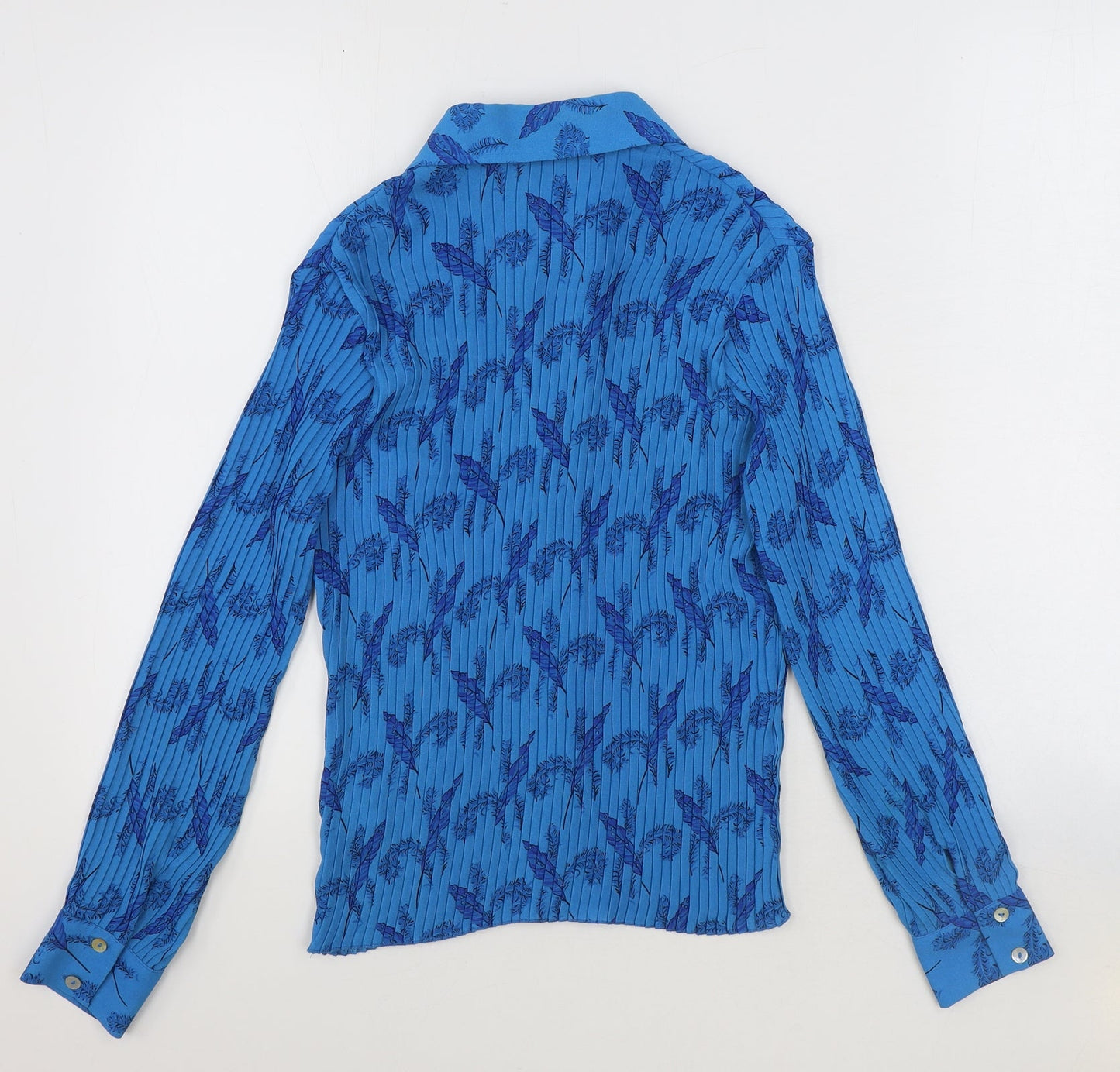 Womens UK Size 12 Bella Moda Blue Basic Button-Up