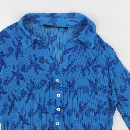 Womens UK Size 12 Bella Moda Blue Basic Button-Up