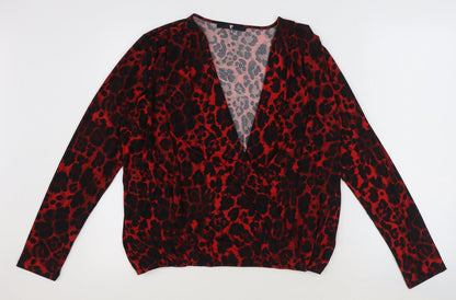 Womens UK Size 14 V By Very Red Basic Blouse