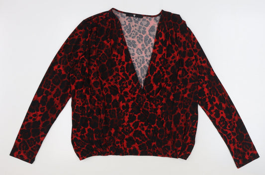 Womens UK Size 14 V By Very Red Basic Blouse