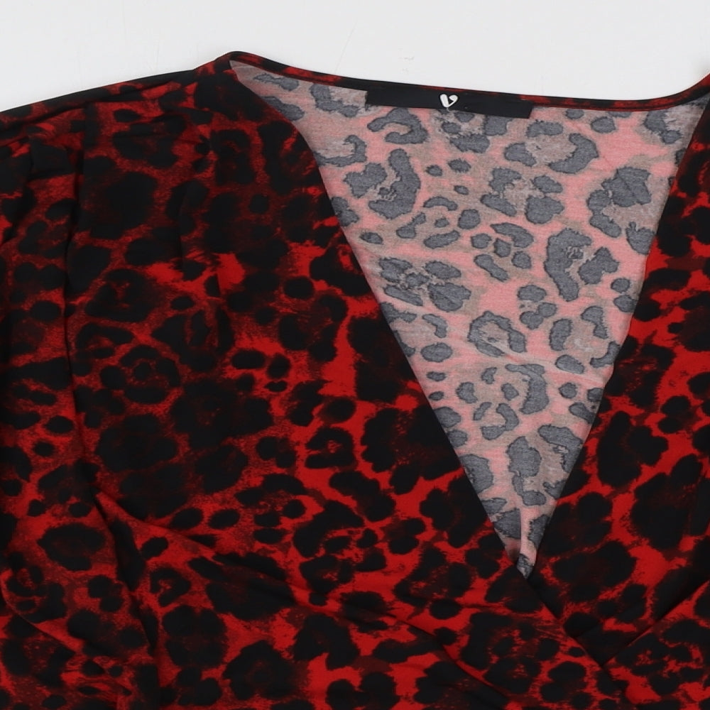 Womens UK Size 14 V By Very Red Basic Blouse