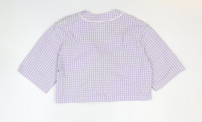Womens UK Size S Zara Purple Cropped Blouse