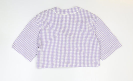Womens UK Size S Zara Purple Cropped Blouse