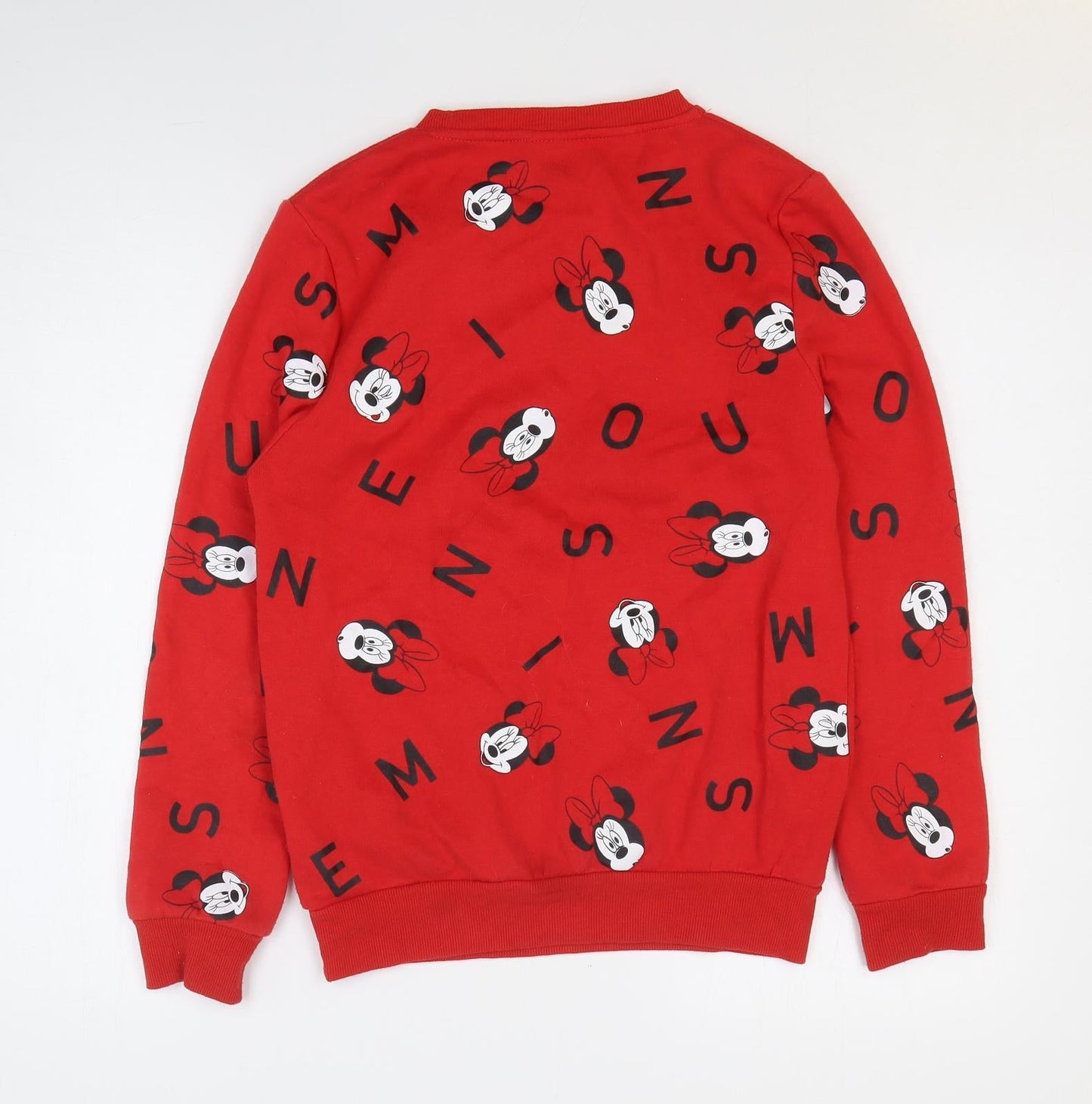 Womens UK Size 2XS Disney Red Pullover Sweatshirt