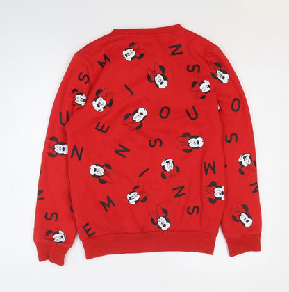 Womens UK Size 2XS Disney Red Pullover Sweatshirt