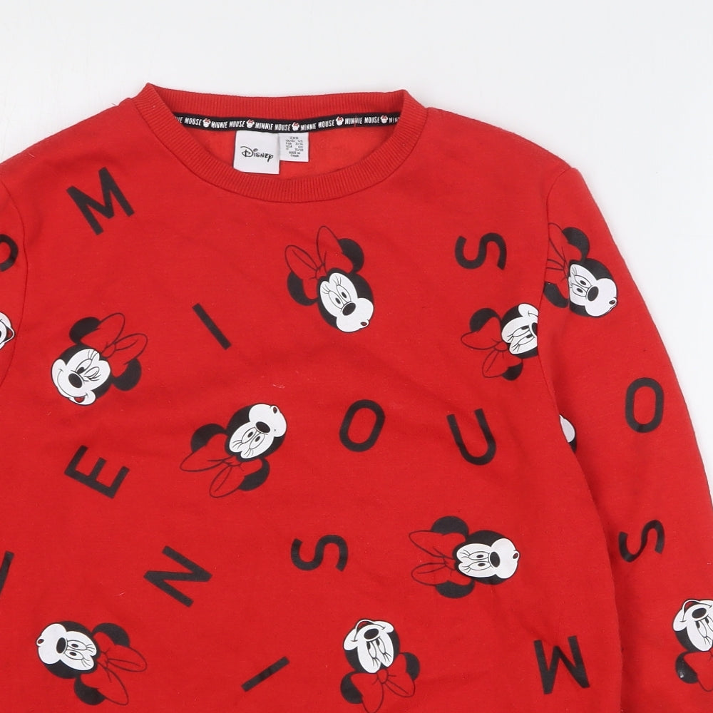 Womens UK Size 2XS Disney Red Pullover Sweatshirt