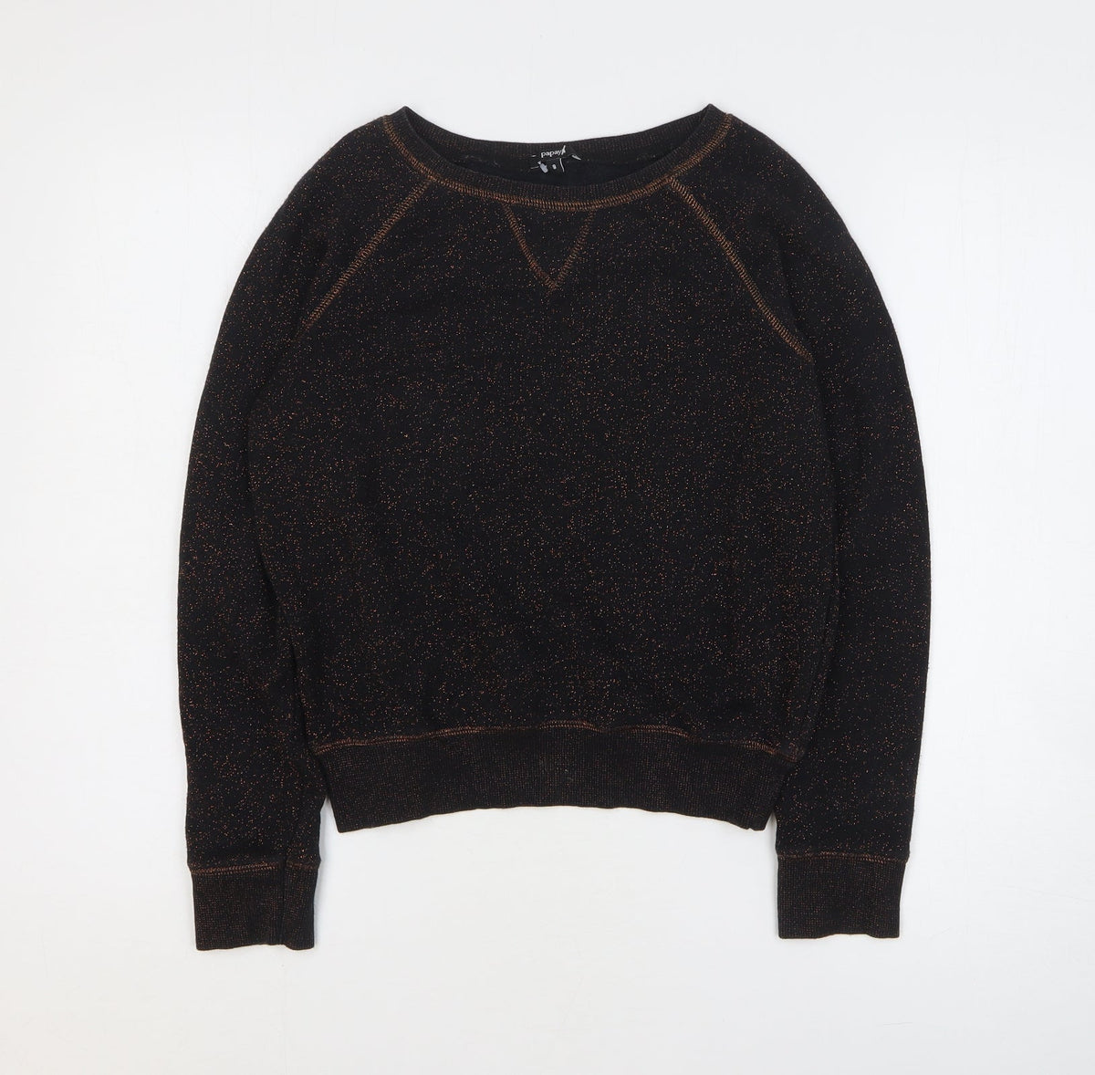 Papaya Womens Black Cotton Pullover Sweatshirt Size 8 Pullover