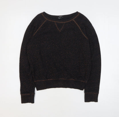 Papaya Womens Black Cotton Pullover Sweatshirt Size 8 Pullover