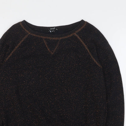 Papaya Womens Black Cotton Pullover Sweatshirt Size 8 Pullover
