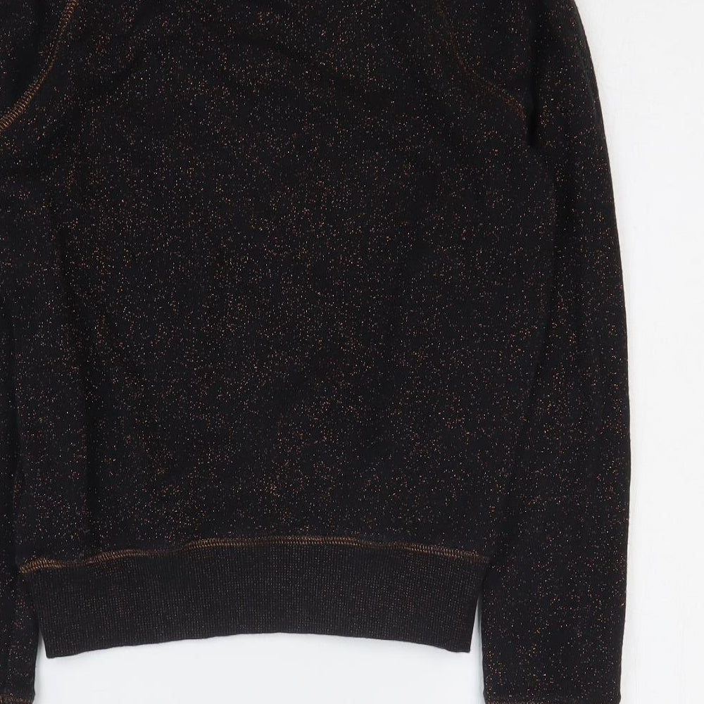 Papaya Womens Black Cotton Pullover Sweatshirt Size 8 Pullover
