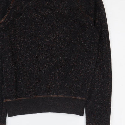 Papaya Womens Black Cotton Pullover Sweatshirt Size 8 Pullover