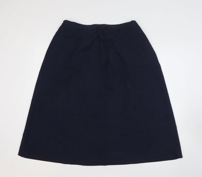 Daxon Womens Blue Polyester A-Line Skirt Size 18 Drawstring