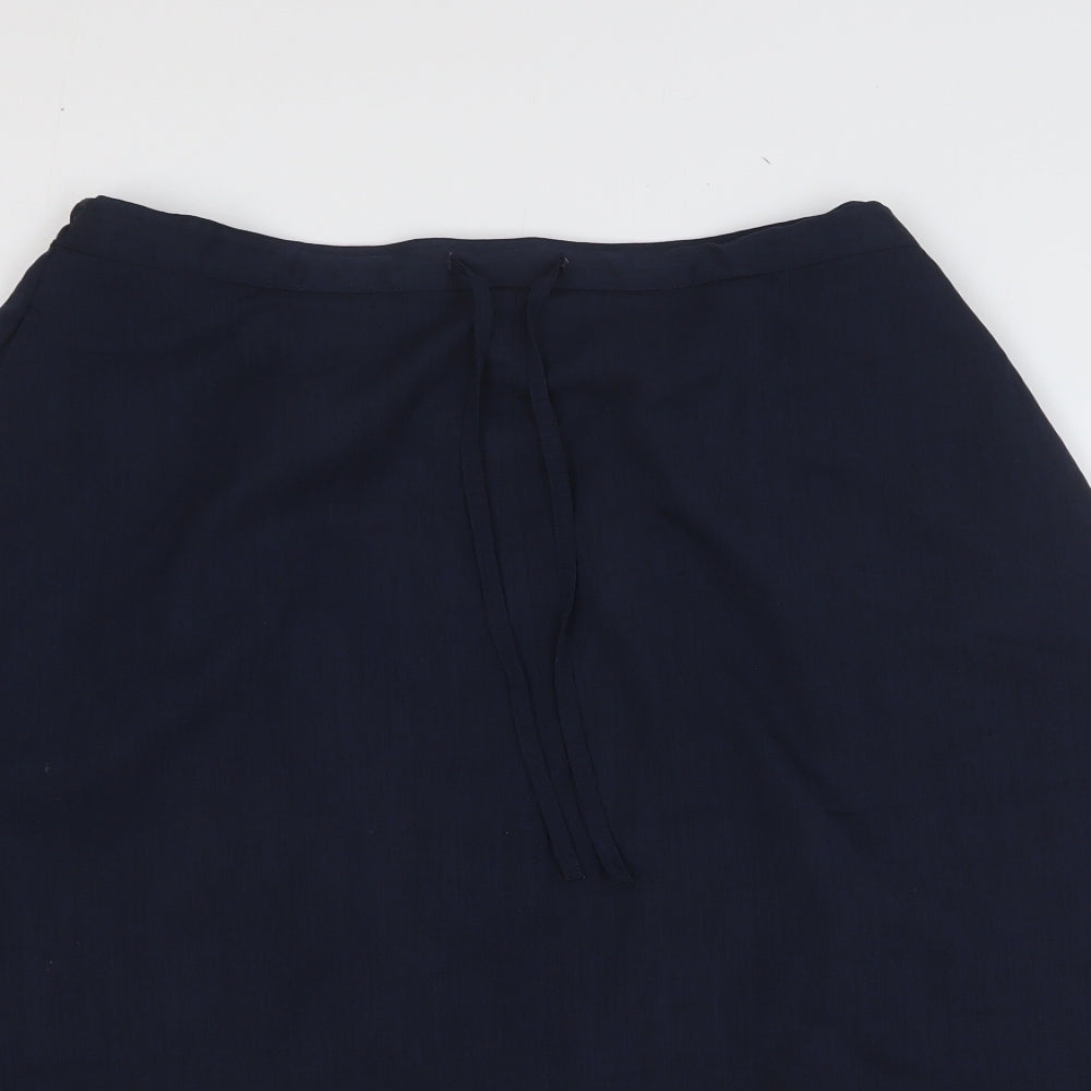 Daxon Womens Blue Polyester A-Line Skirt Size 18 Drawstring