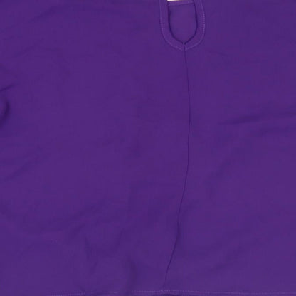 Primark Womens Purple Polyester Basic Blouse Size 10 Round Neck - Knot Front
