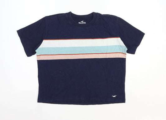 Womens UK Size XS Hollister Blue Cropped T-Shirt
