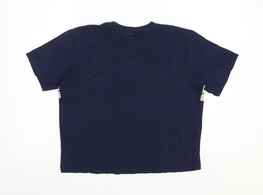 Womens UK Size XS Hollister Blue Cropped T-Shirt