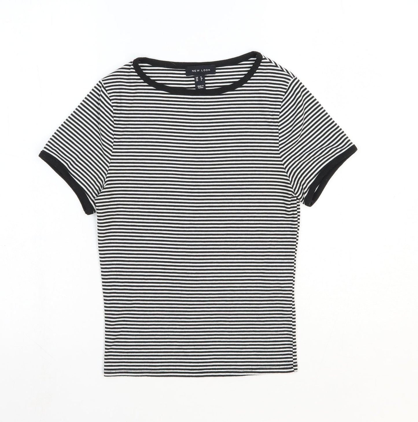 Womens UK Size 8 New Look White Basic T-Shirt
