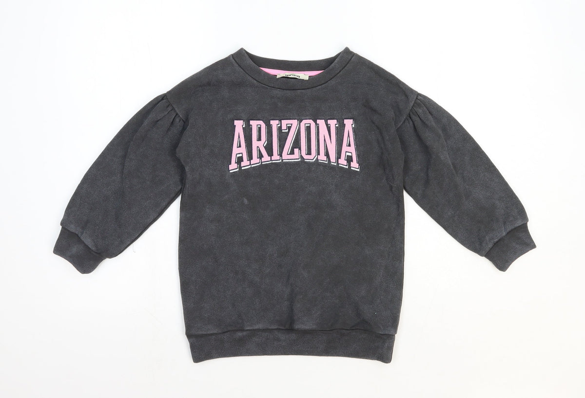 Spring Girls Grey Polyester Pullover Sweatshirt Size 6 Years Pullover - Arizona