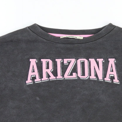 Spring Girls Grey Polyester Pullover Sweatshirt Size 6 Years Pullover - Arizona
