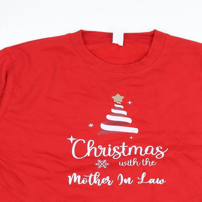 Preworn Womens Red Cotton Pullover Sweatshirt Size S Pullover - Christmas with the Mother-in-Law