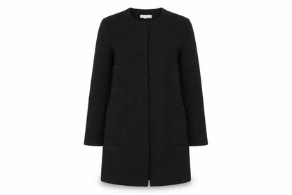 Womens UK Size 8 Red Herring Black Overcoat