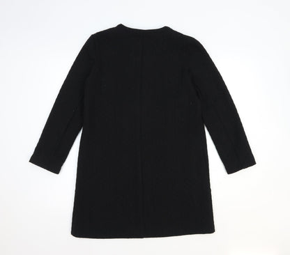 Womens UK Size 8 Red Herring Black Overcoat