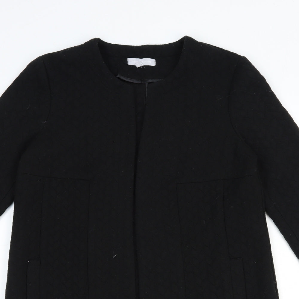 Womens UK Size 8 Red Herring Black Overcoat