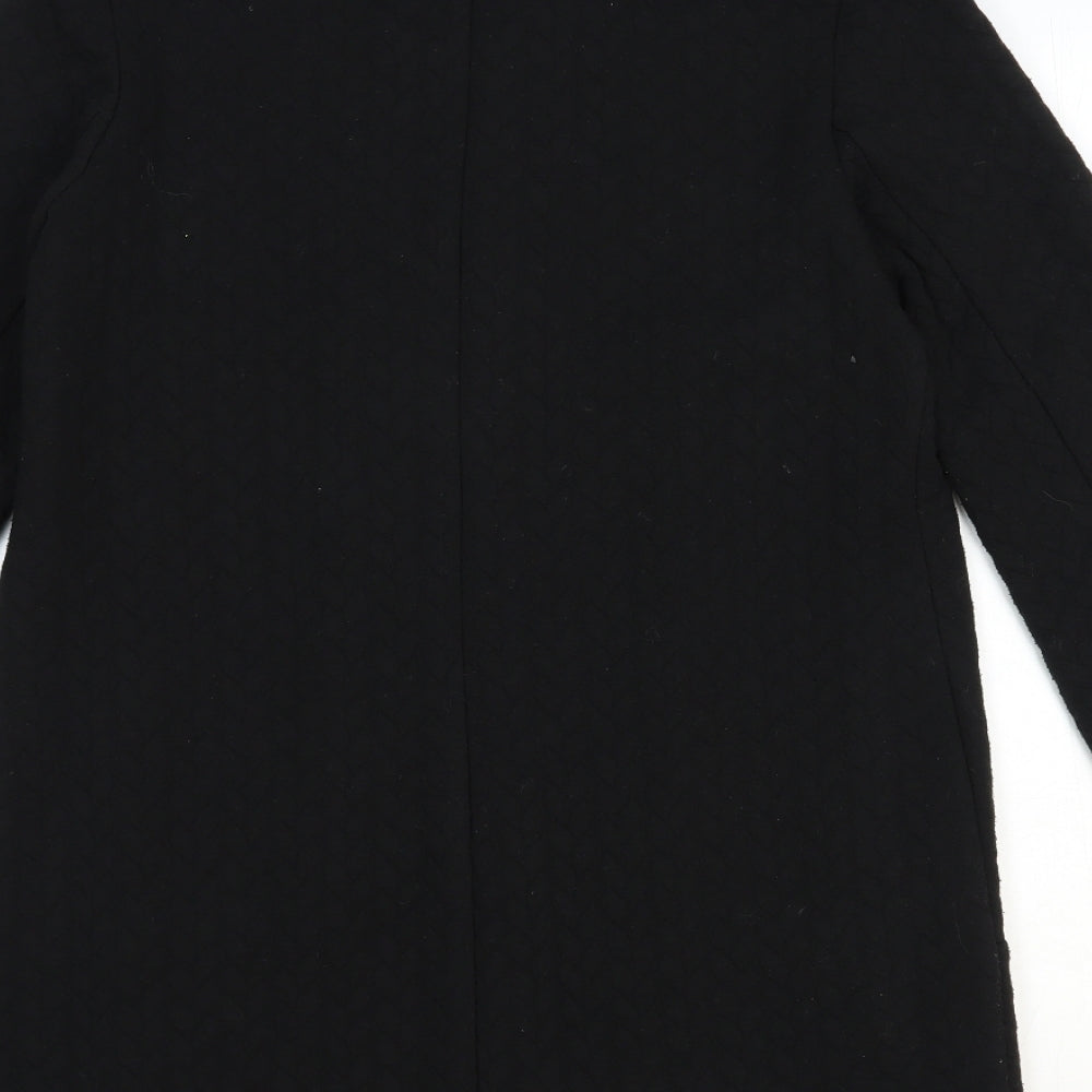 Womens UK Size 8 Red Herring Black Overcoat