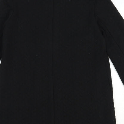 Womens UK Size 8 Red Herring Black Overcoat